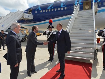 Президент Ильхам Алиев прибыл с официальным визитом в Италию