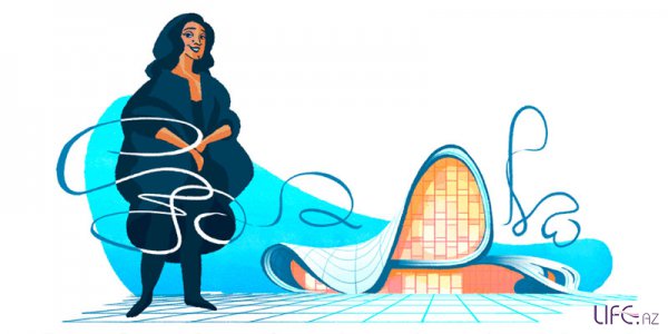 Google посвятил дудл Захе Хадид на фоне Центра Гейдара Алиева